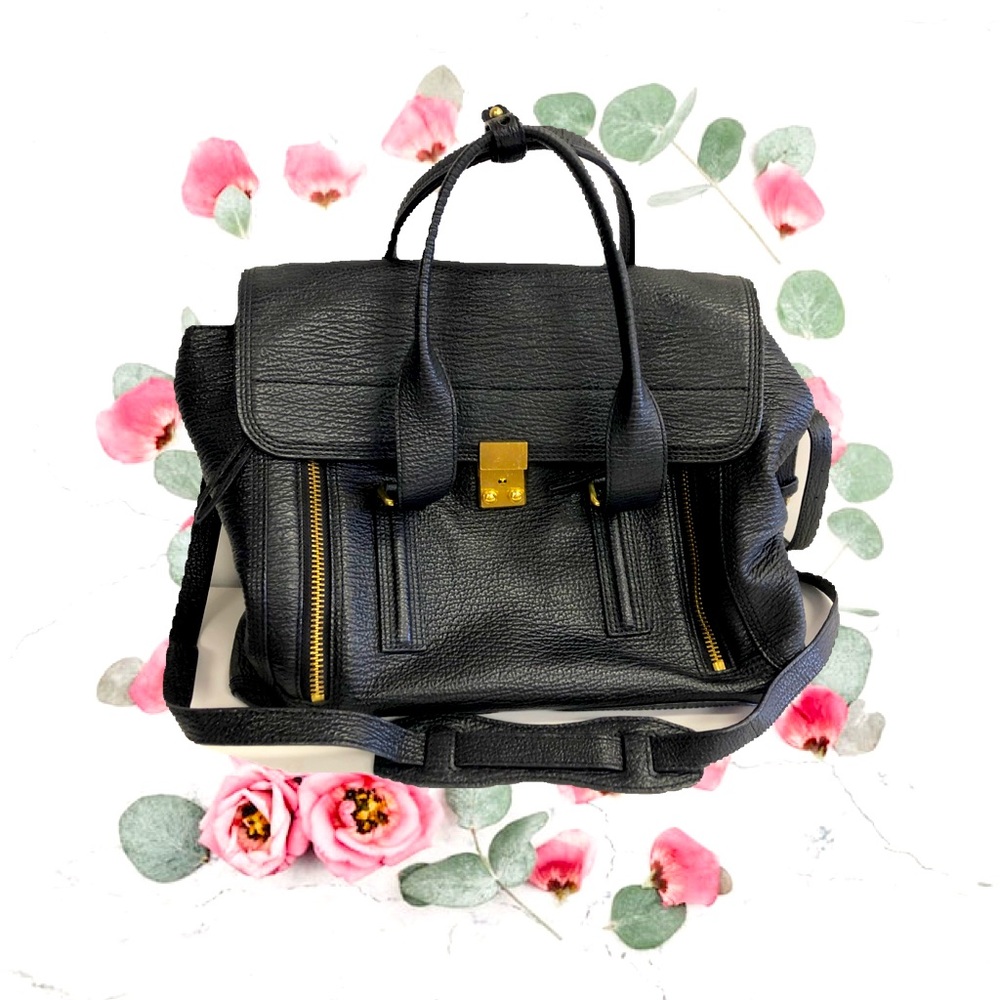 3.1 PHILLIP LIM LARGE PHASHLI CROSS BODY STRAP AND TWO SHORT HANDLES FRONT ZIPS